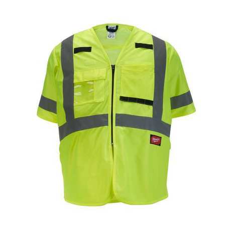 MILWAUKEE TOOL Class 3 High Visibility Yellow Safety Vest - 2X-Large/3X-Large 48-73-5143