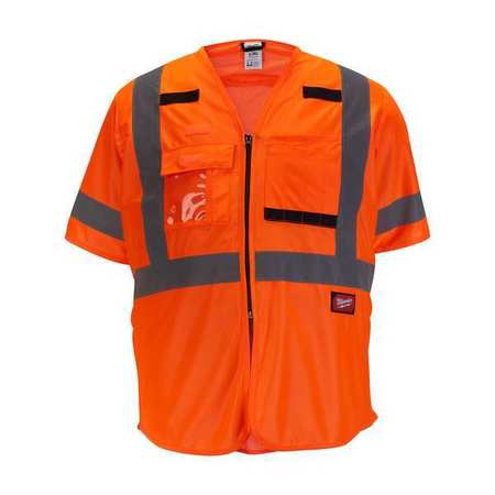 Milwaukee Tool Class 3 High Visibility Orange Safety Vest - 4XL/5XL 48-73-5148