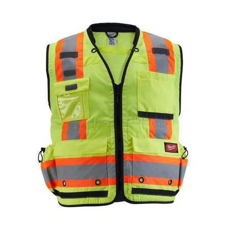 MILWAUKEE TOOL Class 2 Surveyor's High Visibility Yellow Safety Vest - Large/X-Large 48-73-5162