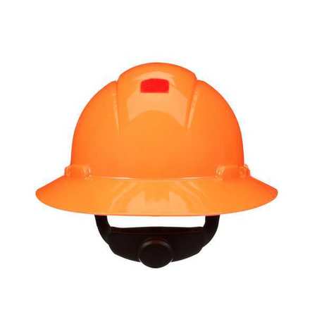 3M SecureFit, Full Brim Hard Hat, Type 1, Class E, Type 1, Class G, Ratchet (4-Point), Hi-Viz Orange H-807SFR-UV