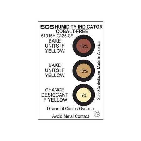 SCS Humidity Exposure Card, PK125 51015HIC125-CF