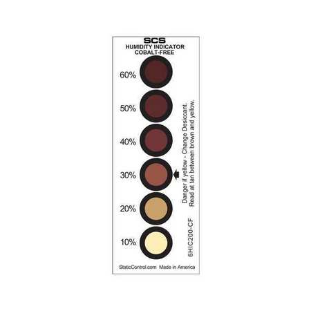 SCS Humidity Indicator Card 6-Spots, PK200 6HIC200-CF