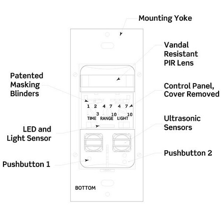 LEVITON Occupancy Sensor, 4.06 in, 1.75 in, Gray OSSMD-GAG