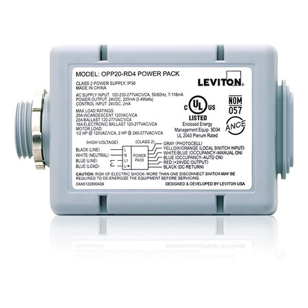 LEVITON Occupancy Sensor Power Pack, Gray OPP20-RD3