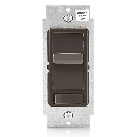 LEVITON Dimmer, 1-Pole/3-Way, 120VAC, Brown 6674-P0B