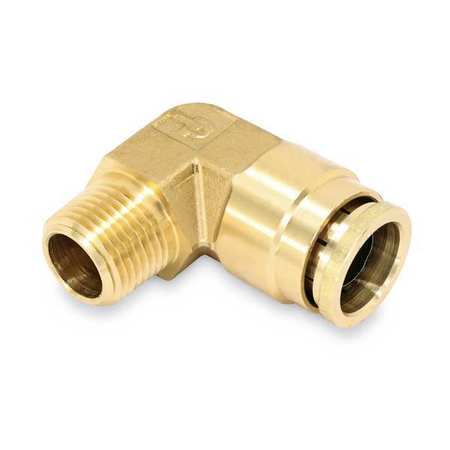 PARKER Push-to-Connect, Threaded Brass DOT Push-to-Connect Fitting, Brass, Silver 169PTCNS-4-2