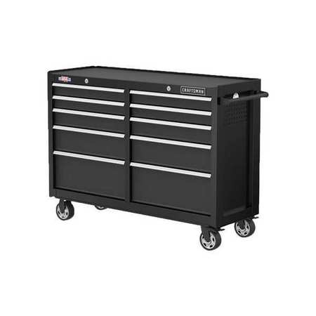 CRAFTSMAN S2000 Tool Cabinet, 10 Drawer, Black, 52 in W x 18 in D x 37-1/2 in H CMST352102BK