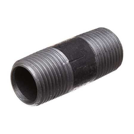 ZORO SELECT Black-Coated Steel Pipe Nipple 793F01