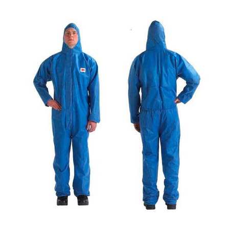 3M Protective Coverall, Blue, SMS, Zipper 4515Blue-L