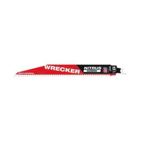 MILWAUKEE TOOL 9" L x 6 TPI All-Purpose Cutting Carbide Tipped 9" The WRECKER™ with NITRUS CARBIDE™ 1PK 48-00-5272