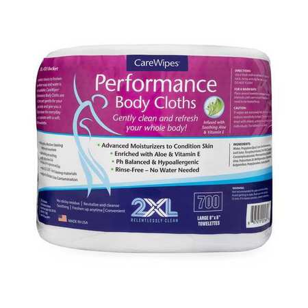 2Xl Body Wipes, , 8 inL, 6 inW, PK2 2XL436