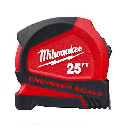 MILWAUKEE TOOL 25 ft. Compact Tape Measure with Engineer Scale 48-22-6625E