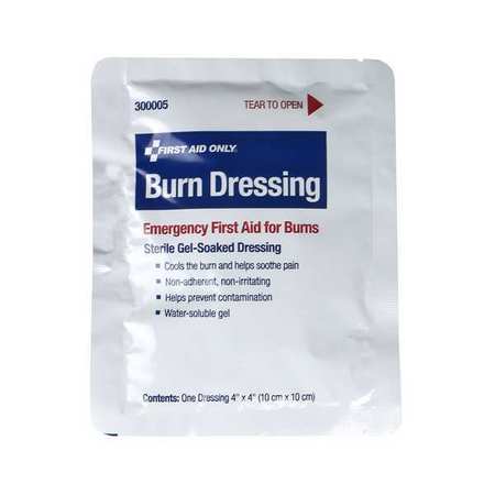 First Aid Only Burn Dressing, White, 4"L, 4"W 91319