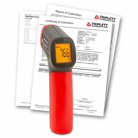 TRIPLETT Non-Contact IR Thermometer with NIST, Backlit LCD, -4 Degrees  to 752 Degrees F IRT225-NIST