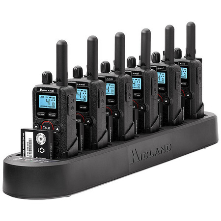 MIDLAND RADIO Portable Two Way Radio, BR180, UHF, PK6 BR180X6BGC