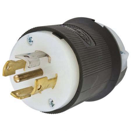 HUBBELL HBL2811ST - Twist-Lock® EdgeConnect™ Plug with Spring Termination, 30A, 120/208V, L21-30P, Black and White Nylon HBL2811ST