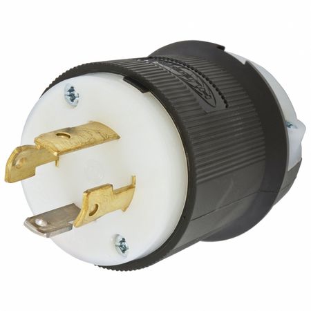 HUBBELL HBL2711ST - Twist-Lock® EdgeConnect™ Plug with Spring Termination, 30A, 125/250V, L14-30P, Black and White Nylon HBL2711ST