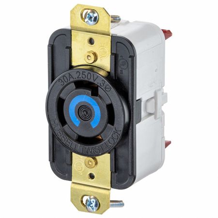 HUBBELL HBL2720ST - Twist-Lock® EdgeConnect™ Receptacle with Spring Termination, 30A, 3P 250V, L15-30R, Black HBL2720ST