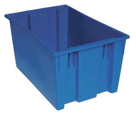 QUANTUM STORAGE SYSTEMS Stack & Nest Container, Blue, Polyethylene, 29 1/2 in L, 19 1/2 in W, 15 in H SNT300BL