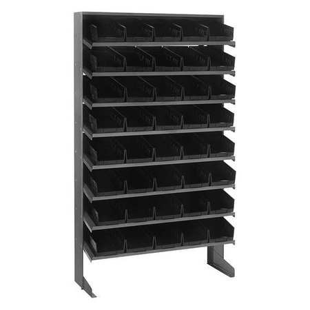 QUANTUM STORAGE SYSTEMS Steel Pick Rack, 36 in W x 60 in H x 12 in D, 8 Shelves, Black QPRS-102BK