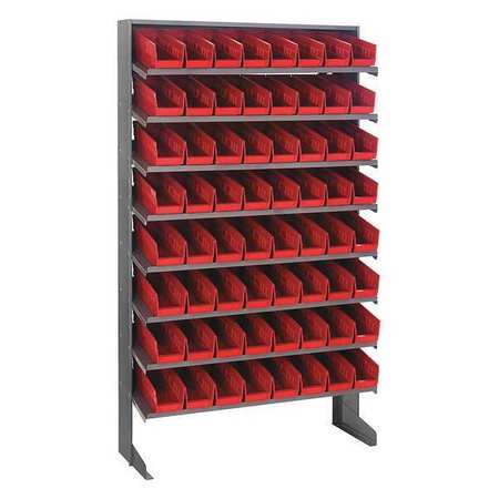 QUANTUM STORAGE SYSTEMS Steel Pick Rack, 36 in W x 60 in H x 12 in D, 8 Shelves, Red QPRS-101RD
