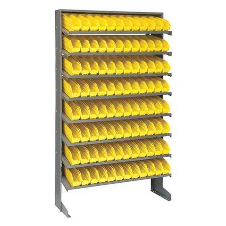 QUANTUM STORAGE SYSTEMS Steel Pick Rack, 36 in W x 60 in H x 12 in D, 8 Shelves, Yellow QPRS-100YL