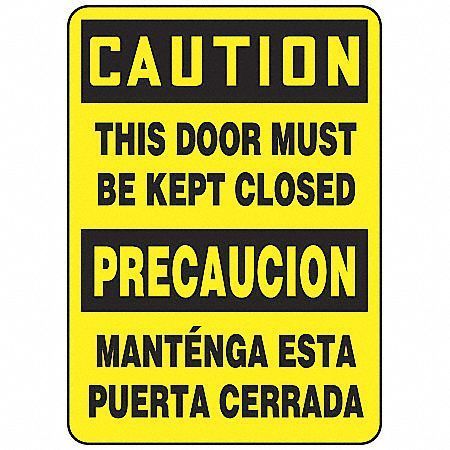 ACCUFORM Spanish-Bilingual Caution Sign, 14"X10", Sign Legend Color: Black, SBMABR625VA SBMABR625VA