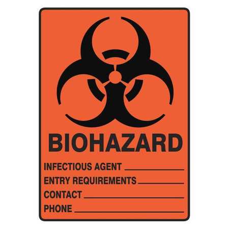 ACCUFORM Biohazard Sign, 10 in H, 7 in W, Rectangle, English, MBHZ500VA MBHZ500VA