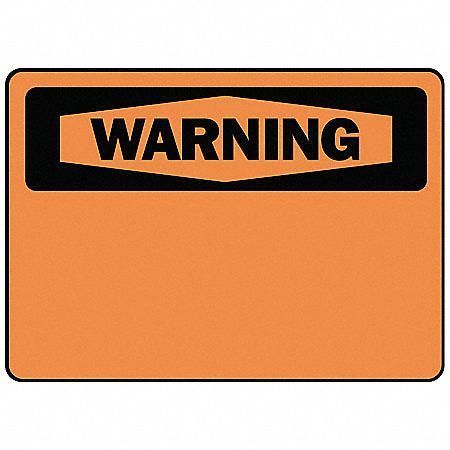 ACCUFORM Warning Sign, 14" W, 10" H, English, Aluminum, Orange, Header Legend Color: Black MRBH331VA