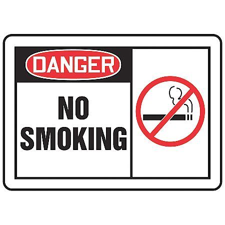 ACCUFORM Danger No Smoking Sign, 10X14", PLSTC, MSMK001VP MSMK001VP