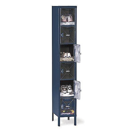 TENNSCO Box Locker, 12 in W, 18 in D, 78 in H, (1) Wide, (6) Openings, Blue CBL6-121812-1 ACCENT