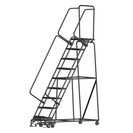 BALLYMORE 123 in H Steel Rolling Ladder, 9 Steps, 450 lb Load Capacity WA093214P