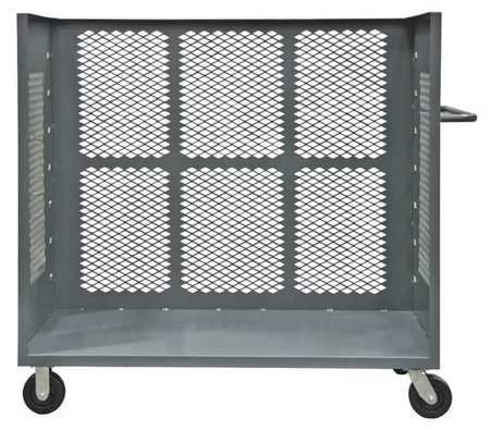 ZORO SELECT 3 Sided Mesh Truck, 2000 lb., 57 In.H, Gray 3ST-EX3672-95