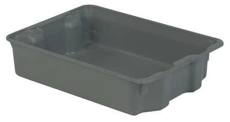 LEWISBINS 500 lb Hang & Stack Storage Bin, Polyester, 18 1/8 in W, 6 1/8 in H, Gray, 25 5/16 in L SN2217-6PSM GREY