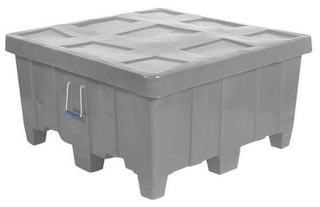 MYTON INDUSTRIES Gray Bulk Container, Plastic, 18 cu ft Volume Capacity MTG-1GRAY