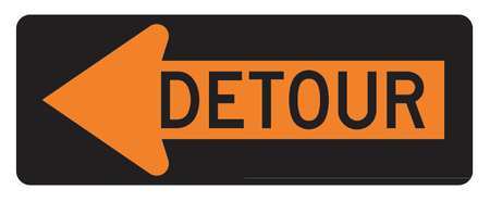 Lyle Detour Left Traffic Sign, 18 in Height, 48 in Width, Aluminum, Horizontal Rectangle, English M4-10L-48HA