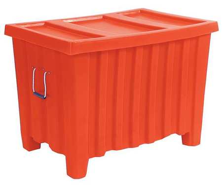 MYTON INDUSTRIES Orange Ribbed Wall Container, Plastic, 14 cu ft Volume Capacity MTE-1XLORANGE