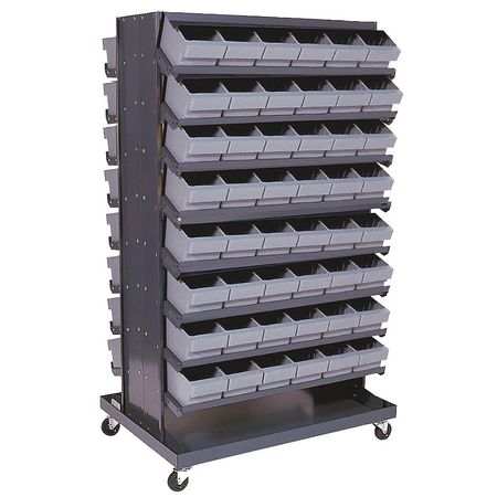 QUANTUM STORAGE SYSTEMS Steel Mobile Pick Rack, 36 in W x 60 in H x 24 in D, 16 Shelves, Gray QPRDM-601GY