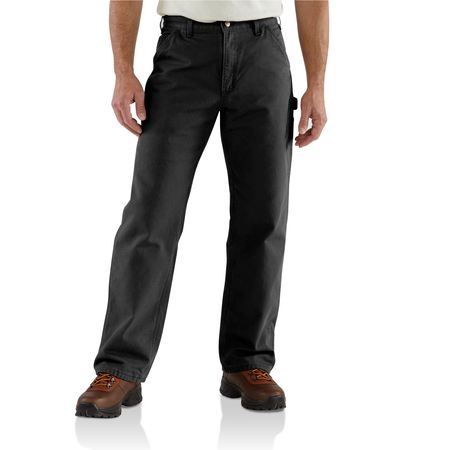 Carhartt Dungaree Work Pants, Black, Size 44x34 In B11-BLK 44 34