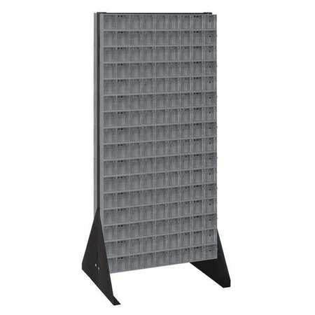 QUANTUM STORAGE SYSTEMS Steel Double Sided Tip Out Bin Rack, 23 5/8 in W x 52 in H x Gray QFS248-309GY