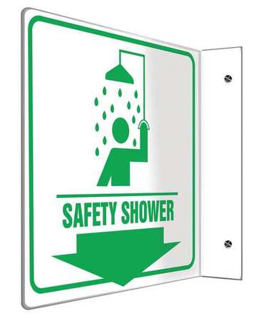 ACCUFORM L-Shape Projection Sign, 8"X8", Plastic, Legend: Safety Shower, PSP704 PSP704