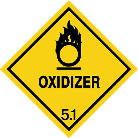 Zoro Select DOT Label, 4 In. H, 4 In. W, Oxidizer, PK25 9DYT9