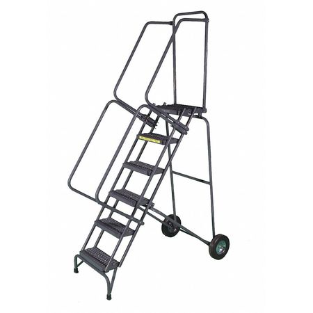 BALLYMORE 83 in H Steel Folding Rolling Ladder, 5 Steps, 350 lb Load Capacity FAWL-5-P