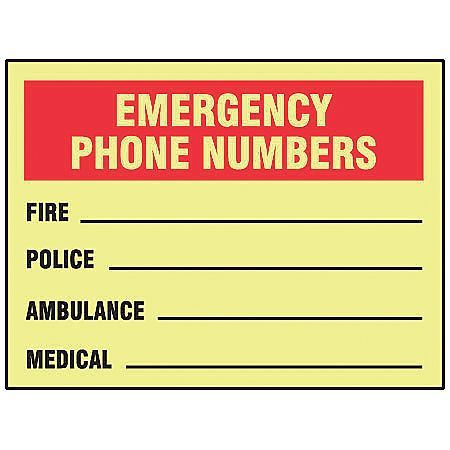 ACCUFORM Emergency Information Sign, 7"X10", MLFE538GF MLFE538GF