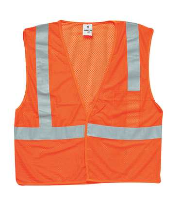 Kishigo 2XL Class 2 High Visibility Vest, Orange 1084-2X