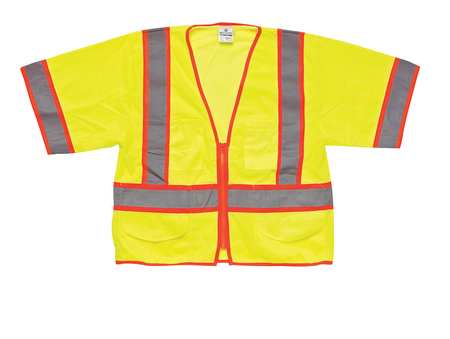 KISHIGO 5XL Class 3 High Visibility Vest, Lime 1242-5X