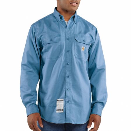 Carhartt Carhartt Flame Resistant Collared Shirt, Blue, Cotton/Nylon, 2XLT FRS160-MBL XXL TLL