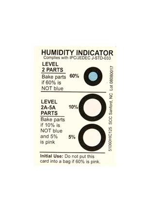 Scs Humidity Indicator, 3 x 2 In. Card, PK125 51060HIC125