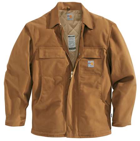 CARHARTT Carhartt Flame Resistant Duck Coat, Brown, 100% Cotton, 3XL 101618-211 3XL REG