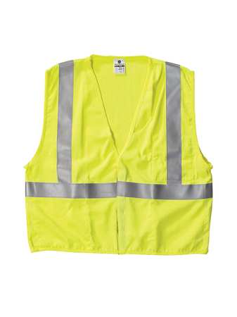 KISHIGO Medium Class 2 Flame Resistant High Visibility Vest, Lime F300-M